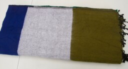 Handmade Yak Wool Blanket Striped Meditation Shawl, Nepal - thumbnail 1