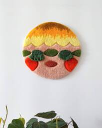Flow Gal Handcrafted Tufted Wall Art With Punch Needle Details - Unique Textile Colorful Home Decor Whimsical Boho Hanging - thumbnail 1