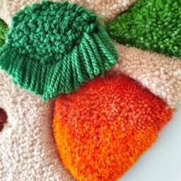 Flow Gal Handcrafted Tufted Wall Art With Punch Needle Details - Unique Textile Colorful Home Decor Whimsical Boho Hanging - thumbnail 3