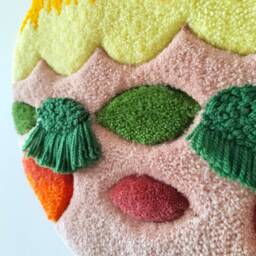 Flow Gal Handcrafted Tufted Wall Art With Punch Needle Details - Unique Textile Colorful Home Decor Whimsical Boho Hanging - thumbnail 2