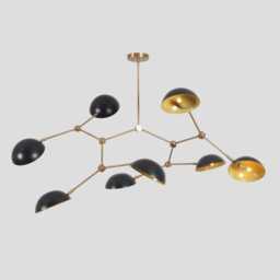 Stilnovo Style Brass Sputnik Chandelier - Mid Century Modern Pendant Light - thumbnail 2
