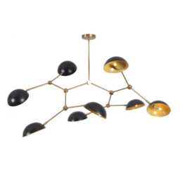 Stilnovo Style Brass Sputnik Chandelier - Mid Century Modern Pendant Light - thumbnail 3