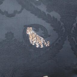 Black Velvet Tiger & Leopard Pillows, Gold Trim, Set Of 2 - thumbnail 4