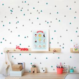 Mini Triangle Wall Decals Modern Kids Room Decor - Set Of 200 - thumbnail 1