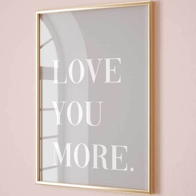Love You More Art Print, Hallway Wall Art, Grey Home Decor - image 1