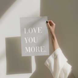 Love You More Art Print, Hallway Wall Art, Grey Home Decor - thumbnail 3