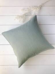 Set Of 2, 4, 6 Softened Linen Pillow Cases in Dusty Mint/Linen Throw Pillows Light Sage/Decorative Cases/ - thumbnail 1