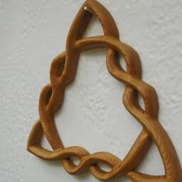 Braided Triquetra Celtic Trinity Knot Wood Carving Wiccan Goddess Irish Home Decor Holy Christian Wall Hanging - thumbnail 3