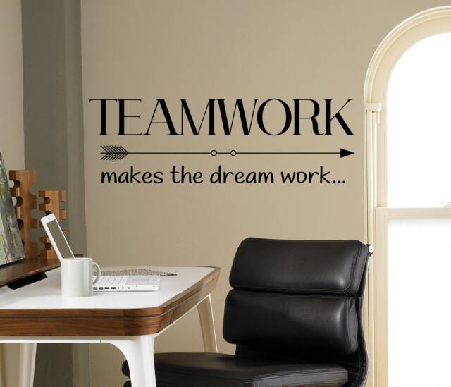 Teamwork Makes The Dream Work Wall Vinyl Decal Sticker Motivation Quote Art Interior 14(Nwg - image 1