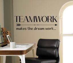 Teamwork Makes The Dream Work Wall Vinyl Decal Sticker Motivation Quote Art Interior 14(Nwg - thumbnail 1