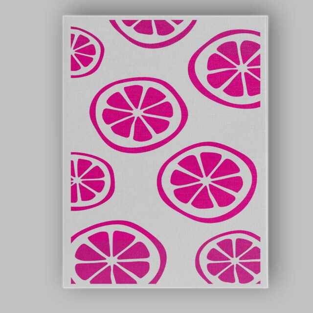Bold Pink Citrus Slice Minimal Repeat Pattern Canvas Wall Art Print Decor Picture Ready To Hang - image 1