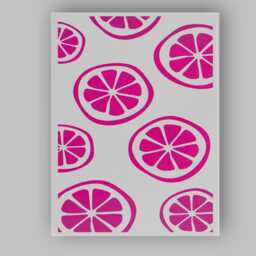 Bold Pink Citrus Slice Minimal Repeat Pattern Canvas Wall Art Print Decor Picture Ready To Hang - thumbnail 1
