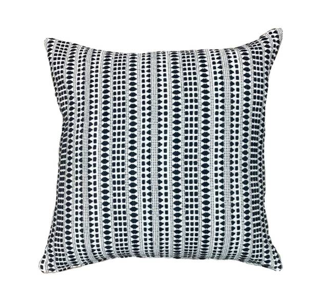 Black & White Boho Pillow Cover, Handwoven Tribal Throw - image 1
