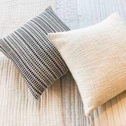 Black & White Boho Pillow Cover, Handwoven Tribal Throw - thumbnail 2