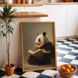 Bookish Wall Art - Panda Reading Book Print Lover Poster Funny Gift - thumbnail 2