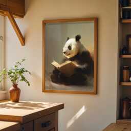 Bookish Wall Art - Panda Reading Book Print Lover Poster Funny Gift - thumbnail 3