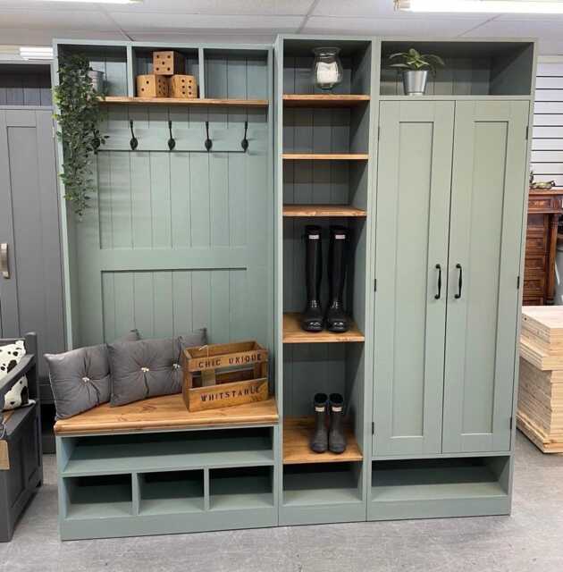 F & Ball Painted Storage Furniture Handmade Sustainable Mud & Boot Rooms/Hallways /Cloakrooms Solid Pine Kent Showroom - image 1