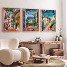 Set Of 3 Marbella Travel Posters, Spain Wall Art Prints, Coastal Decor, Modern Print, Mediterranean Poster, Beach City Gift - thumbnail 2