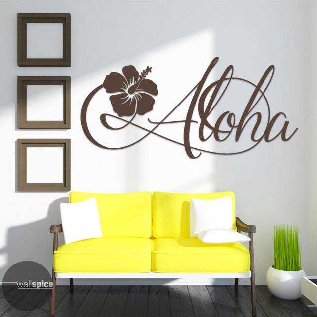 Aloha Hawaiian Hibiscus Flower Vinyl Wall Art Decal Sticker - image 1