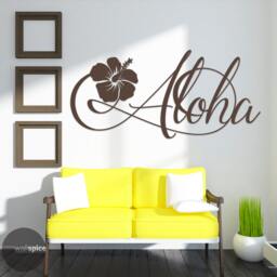 Aloha Hawaiian Hibiscus Flower Vinyl Wall Art Decal Sticker - thumbnail 1
