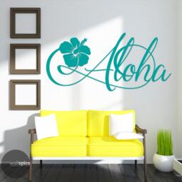 Aloha Hawaiian Hibiscus Flower Vinyl Wall Art Decal Sticker - thumbnail 2