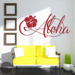 Aloha Hawaiian Hibiscus Flower Vinyl Wall Art Decal Sticker - thumbnail 3