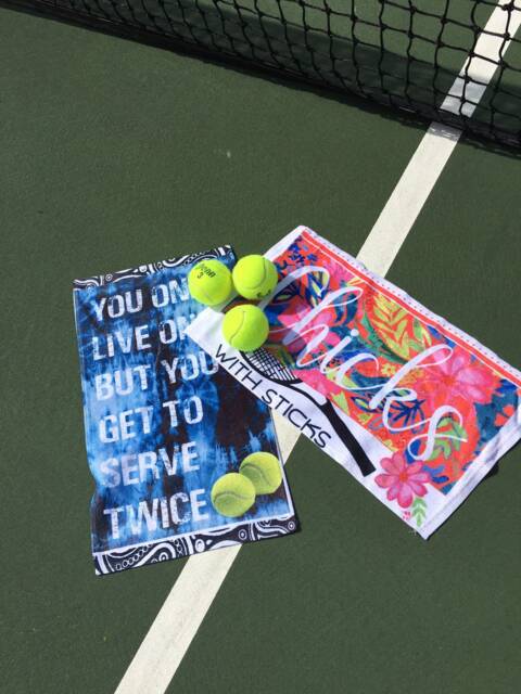Tennis Graphic Towel, Absorbent Sports Gift - 11x17 - image 1