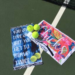 Tennis Graphic Towel, Absorbent Sports Gift - 11x17 - thumbnail 3