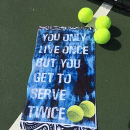 Tennis Graphic Towel, Absorbent Sports Gift - 11x17 - thumbnail 2