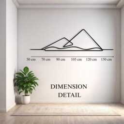 Minimalist Mountain Metal Wall Art, Modern Line Design For Living Room, Unique Birthday Gift - thumbnail 3