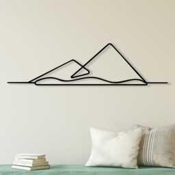 Minimalist Mountain Metal Wall Art, Modern Line Design For Living Room, Unique Birthday Gift