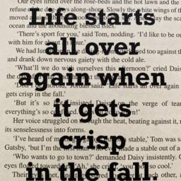 The Great Gatsby Book Quote Art - Life Starts All Over Again When It Gets Crisp in The Fall - thumbnail 2