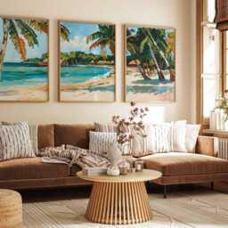Set Of 3 Dominican Republic Posters, Caribbean Travel Prints, Wall Art, Coastal Decor, Gift, Beach Prints - thumbnail 2