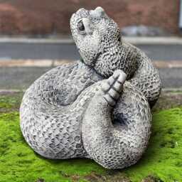 Stone Snake Statue Concrete Garden Sculpture Cement Reptile Ornament Handmade Figurine Animal Decoration Front Door Gift - thumbnail 3