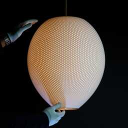 Extra Large Hive Pendant Light Sugarcane Lampshade, Modern Chandelier - 50cm X 50cm - thumbnail 2