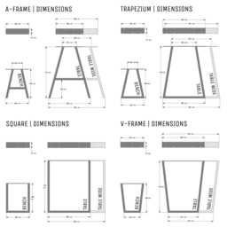 Outdoor Industrial Table & Bench Legs - Box Section Steel, Various Shapes, Sizes & Finishes - Pair - thumbnail 3