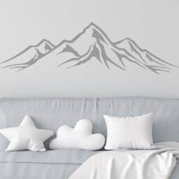 Mountain Wall Decal - Art Decor Mountains Vinyl Stickers Rustic Home Nursery Living Room Sm249 - thumbnail 2