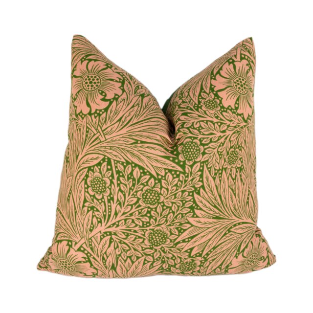 William Morris - Marigold Olive/Pink Cushion Cover Throw Pillow Designer Home Decor - image 1
