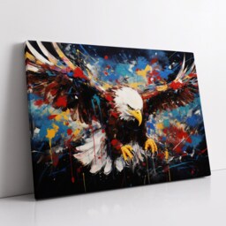 Bald Eagle Bird Abstract Modern Painting Splatter Wall Art, Framed Canvas Poster Print, Home Kitchen Office Room Decor, Gifts - thumbnail 2