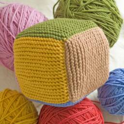 Cube Multicolor Soft Knitted Baby Block Waldorf Montessori Sensory Toy - thumbnail 4