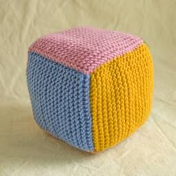 Cube Multicolor Soft Knitted Baby Block Waldorf Montessori Sensory Toy