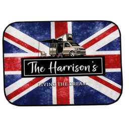 Personalized Union Jack Campervan Doormat Non-Slip Entrance Mat - thumbnail 3