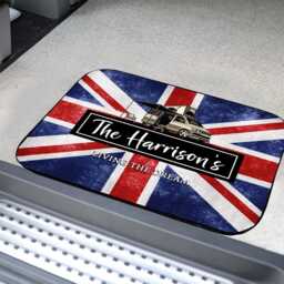 Personalized Union Jack Campervan Doormat Non-Slip Entrance Mat - thumbnail 2