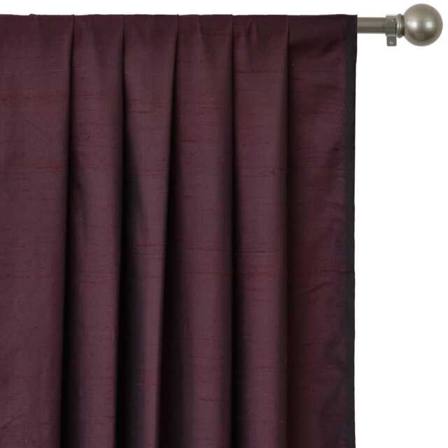 Brown Silk Dupioni Curtain Panels - Rod Pocket, Grommet, Box Pleat, Three Pinch Tab Top & Plain Ring Top - image 1