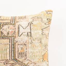 Vintage Turkish Kilim Pillow Cover 18''x18'' Handwoven Wool - thumbnail 2