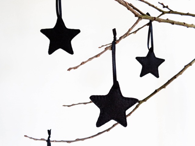 Star - Christmas Ornaments // Scandinavian & Nordic Style Black & White Natural Decorations - Handmade - image 1