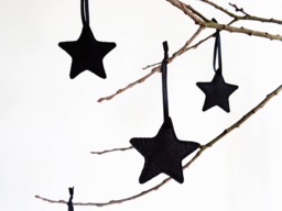 Star - Christmas Ornaments // Scandinavian & Nordic Style Black & White Natural Decorations - Handmade - thumbnail 1