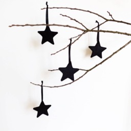 Star - Christmas Ornaments // Scandinavian & Nordic Style Black & White Natural Decorations - Handmade - thumbnail 2