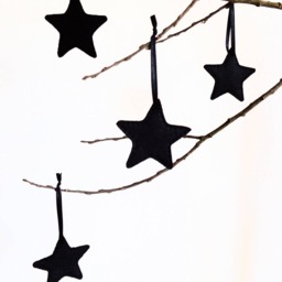 Star - Christmas Ornaments // Scandinavian & Nordic Style Black & White Natural Decorations - Handmade - thumbnail 3