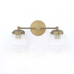Bathroom Vanity, Vanity Fixture, Mid Century Brass Wall Sconce Light, Ul Listed, No.0388 - thumbnail 2